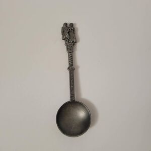 Vintage Dutch Pewter Wedding Spoon